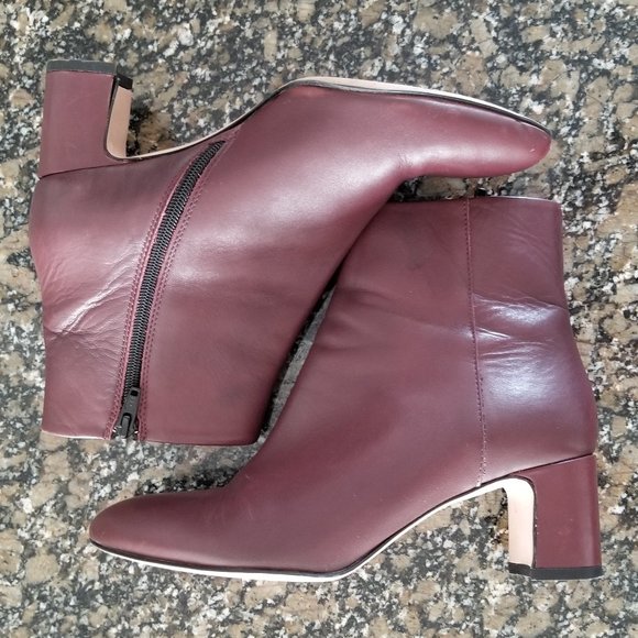 ๐ Burgundy leather booties - Picture 2 of 12